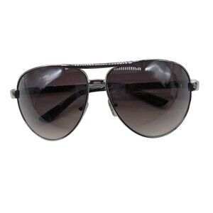 Aviator Style Fashion Sunglasses Womens Silver Frame Black Gradient Lenses UV400